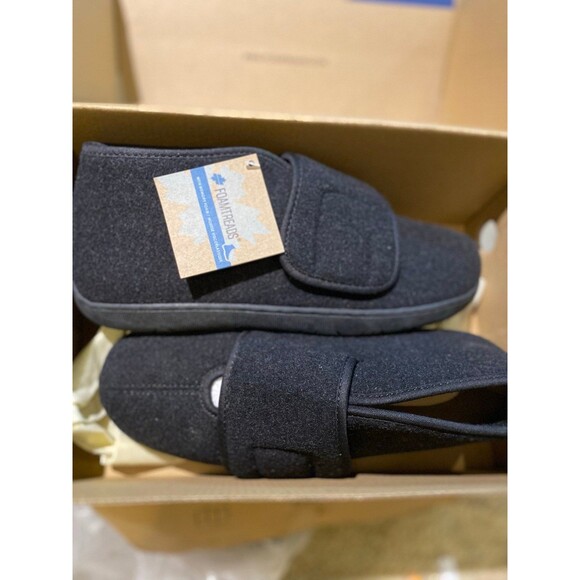 FOAMTREADS PHYSICIAN EXTRA WIDE ORTHOPEDIC ADJUSTABLE SLIPPER BLACK MEN'S NWT 8M - Picture 3 of 12
